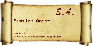 Simtion Andor névjegykártya