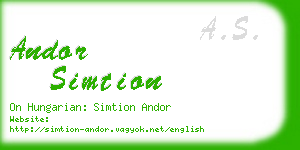 andor simtion business card